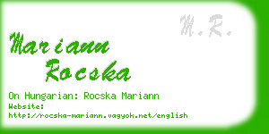 mariann rocska business card